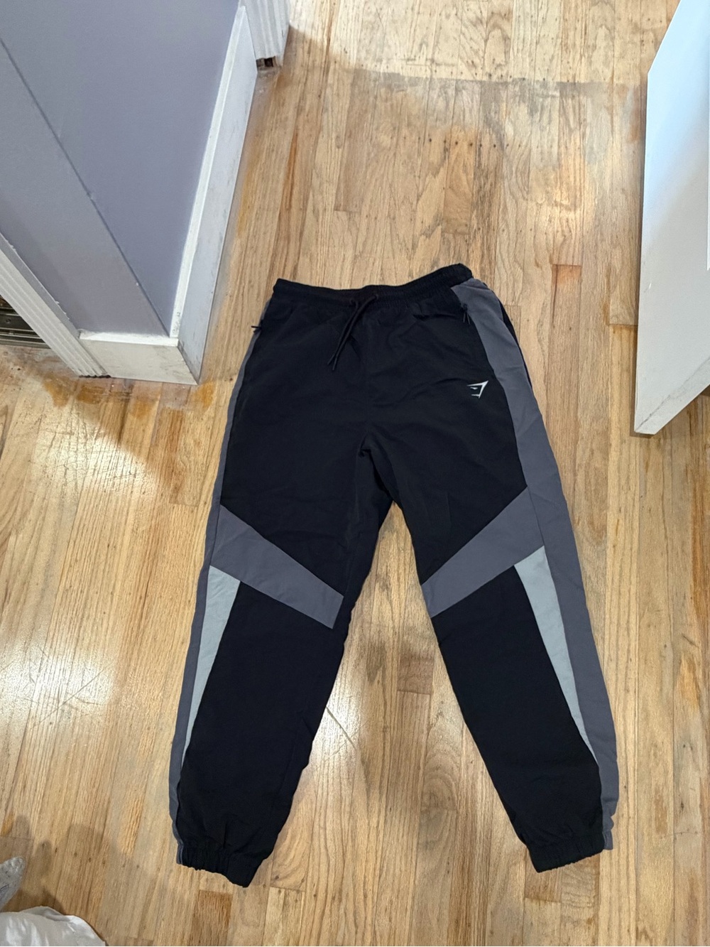 Gymshark Black and Gray Colorblock Joggers
